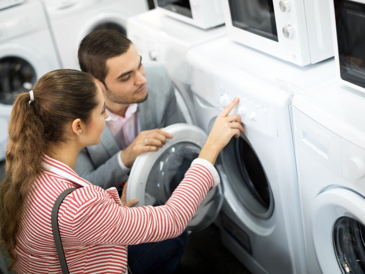 People looking at appliances