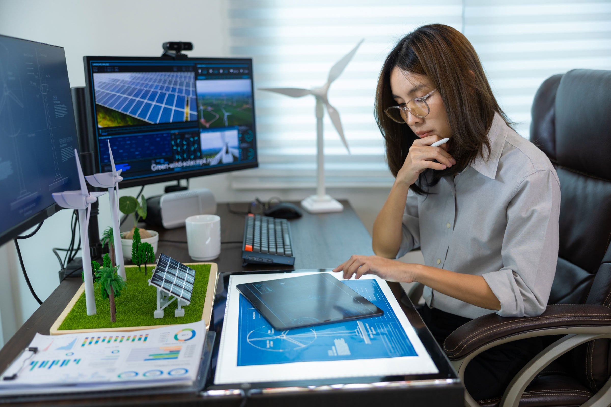 Engineer working on energy efficiency project