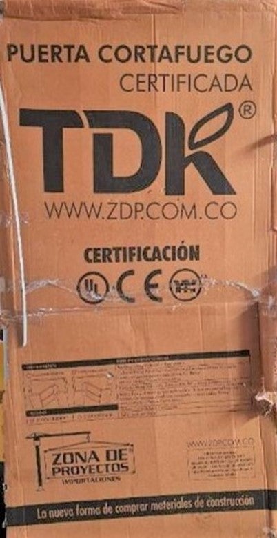 Unauthorized UL certification label on fire door packaging