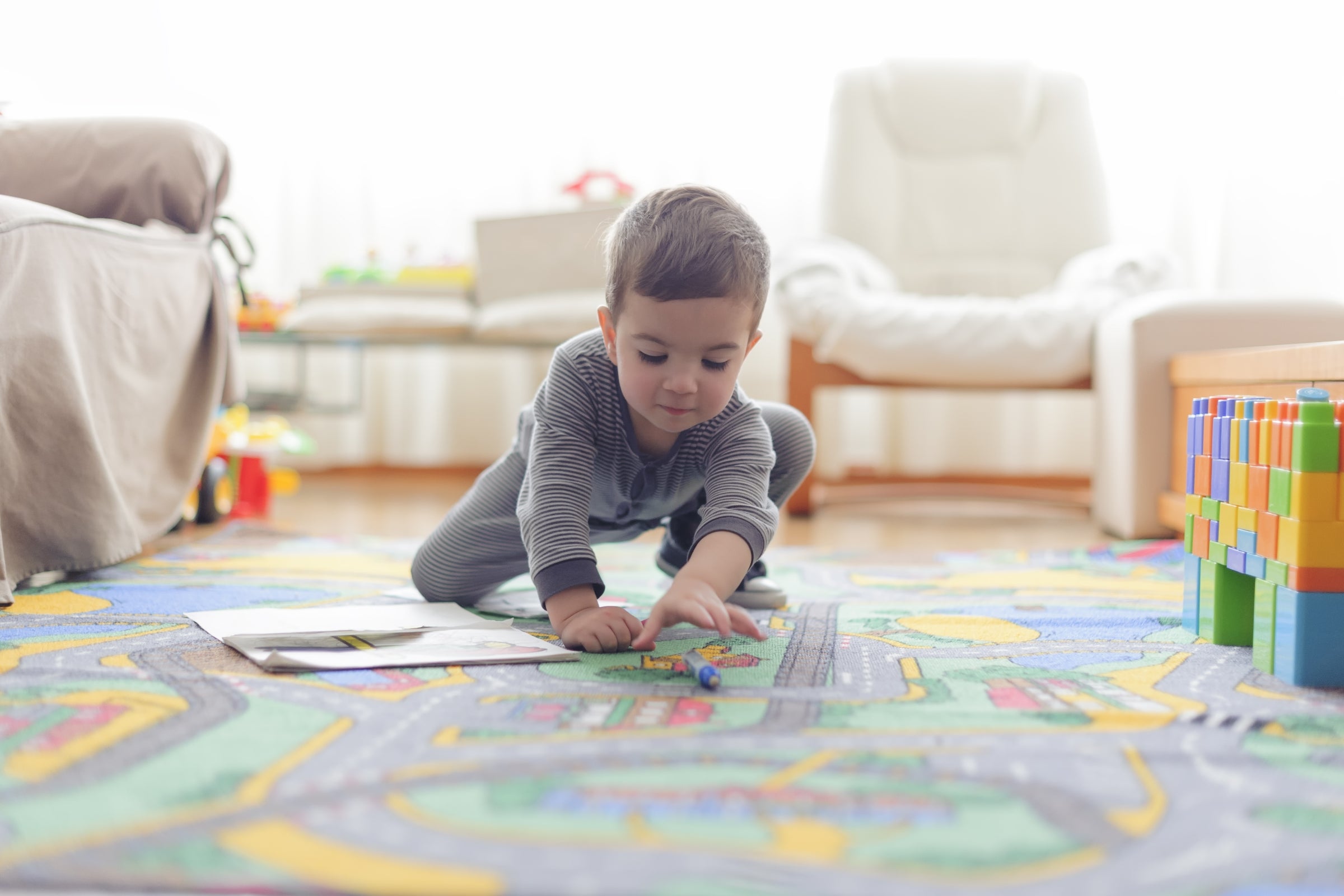 Boy painting.