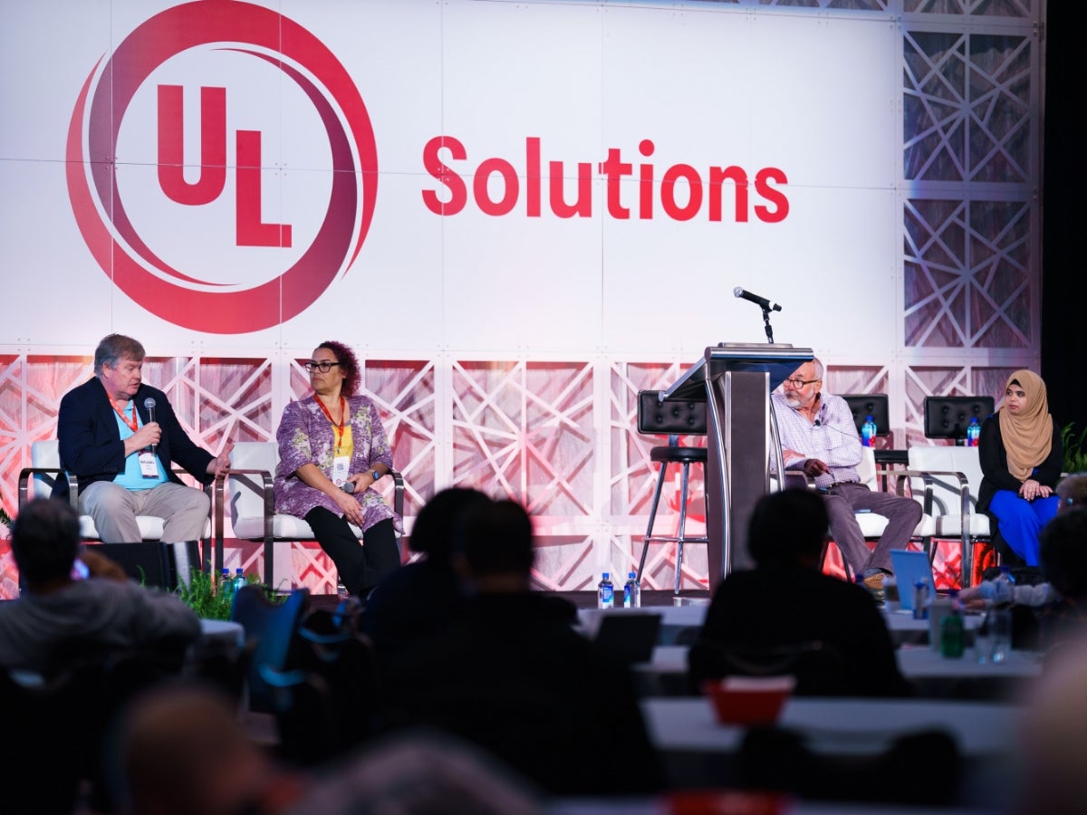 Dr. Bill Pease, chief sustainability scientist at UL Solutions, was joined by Michael Pleus, director of Regulatory Affairs and Policy, Reckitt; Rakhshi Qureshi, sr. regulatory coordinator, Maesa; and Beatriz Nieves-Lopez, Regulatory and Compliance manager, SynergyLabs, LLC.