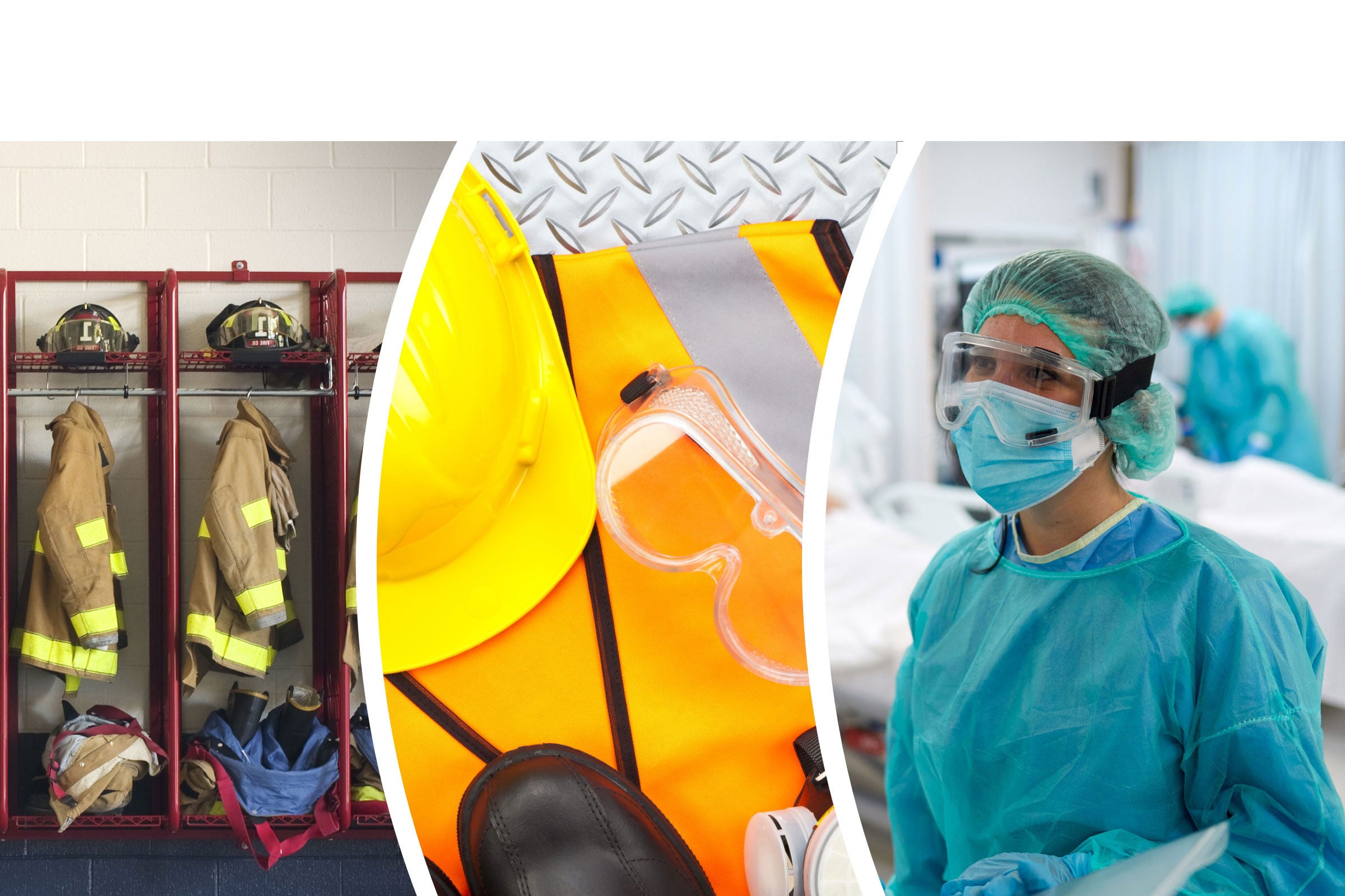 Three images of different types of PPE