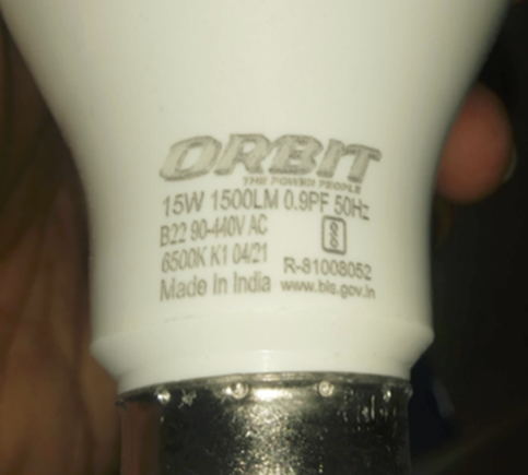 LED lightbulb up close