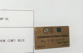 Unauthorized UL Certified Mark on a cable communication label