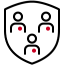 Icon of three people in a triangle formation