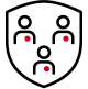 Icon of three people in a triangle formation
