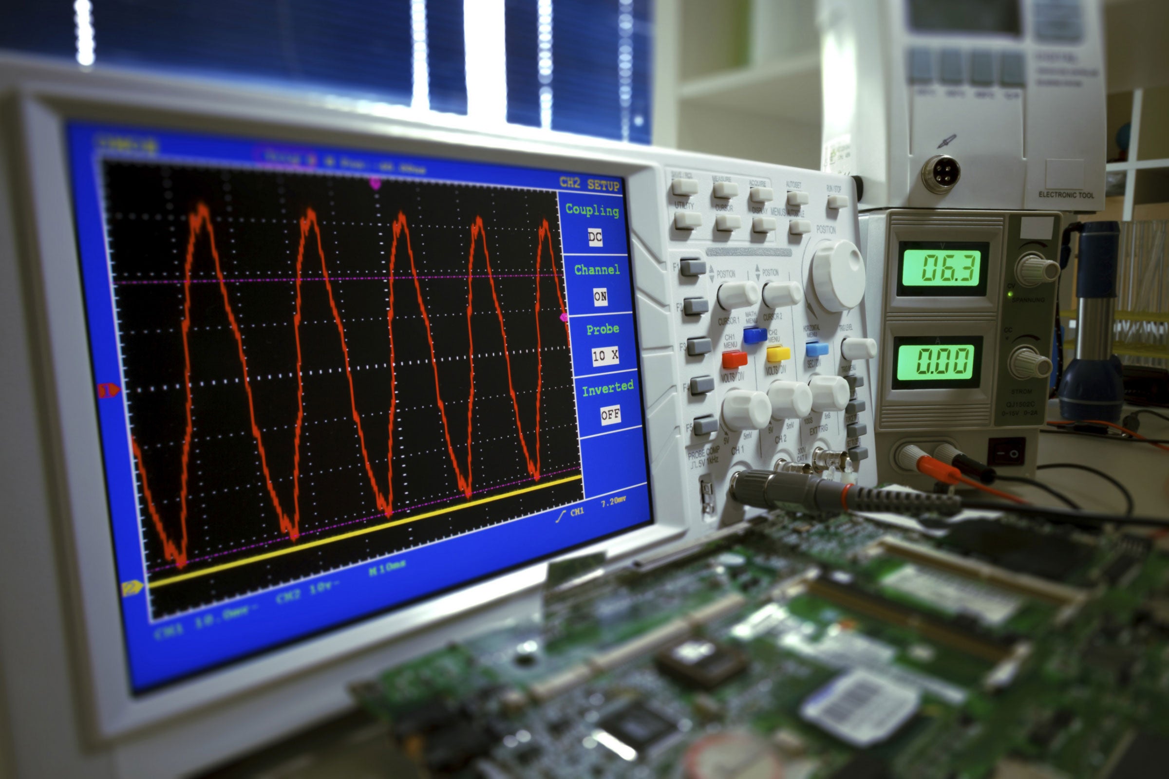 A photo of an oscilloscope