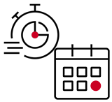 Icon of a stopwatch and a calendar