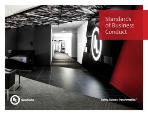 The cover of UL Solutions' Standards of Business Conduct
