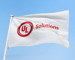 UL Solutions logo on a flag