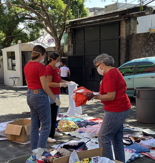 UL Solutions employees sorting donated items