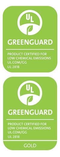 GREENGUARD standard and Gold certification labels