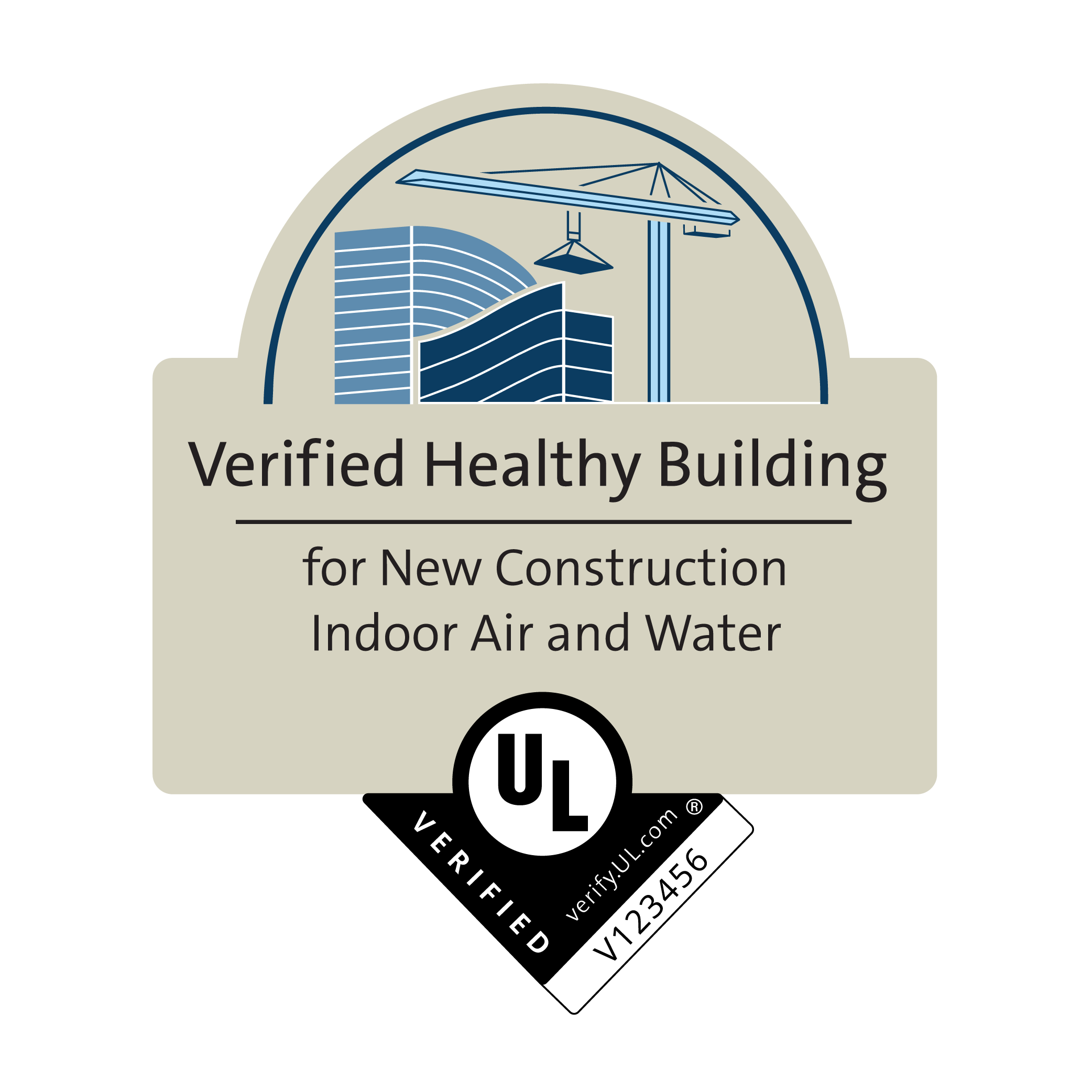 UL Verified Healthy Building for New Construction Indoor Air and Water Verification Mark