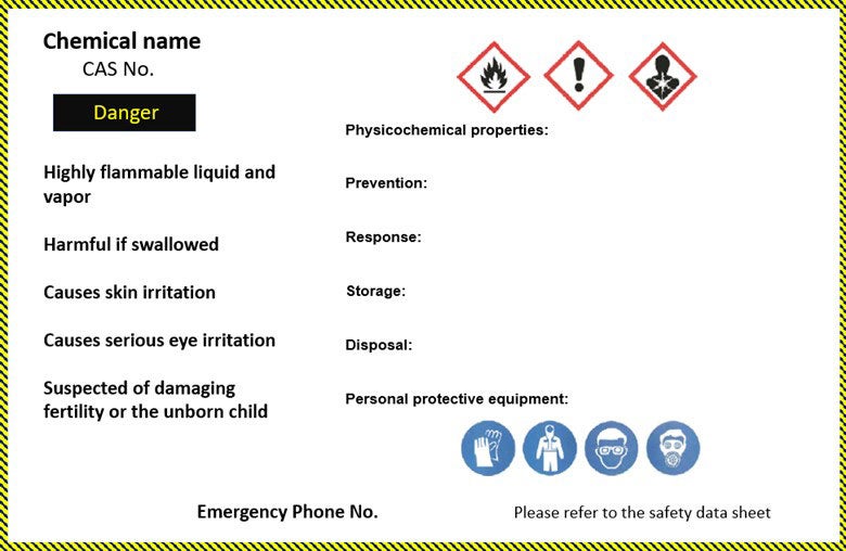 A chemical warning label