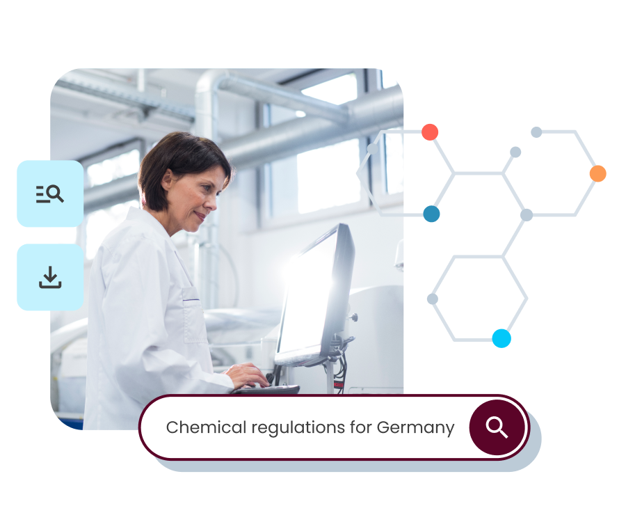 Scientist searching for chemical regulations in Germany