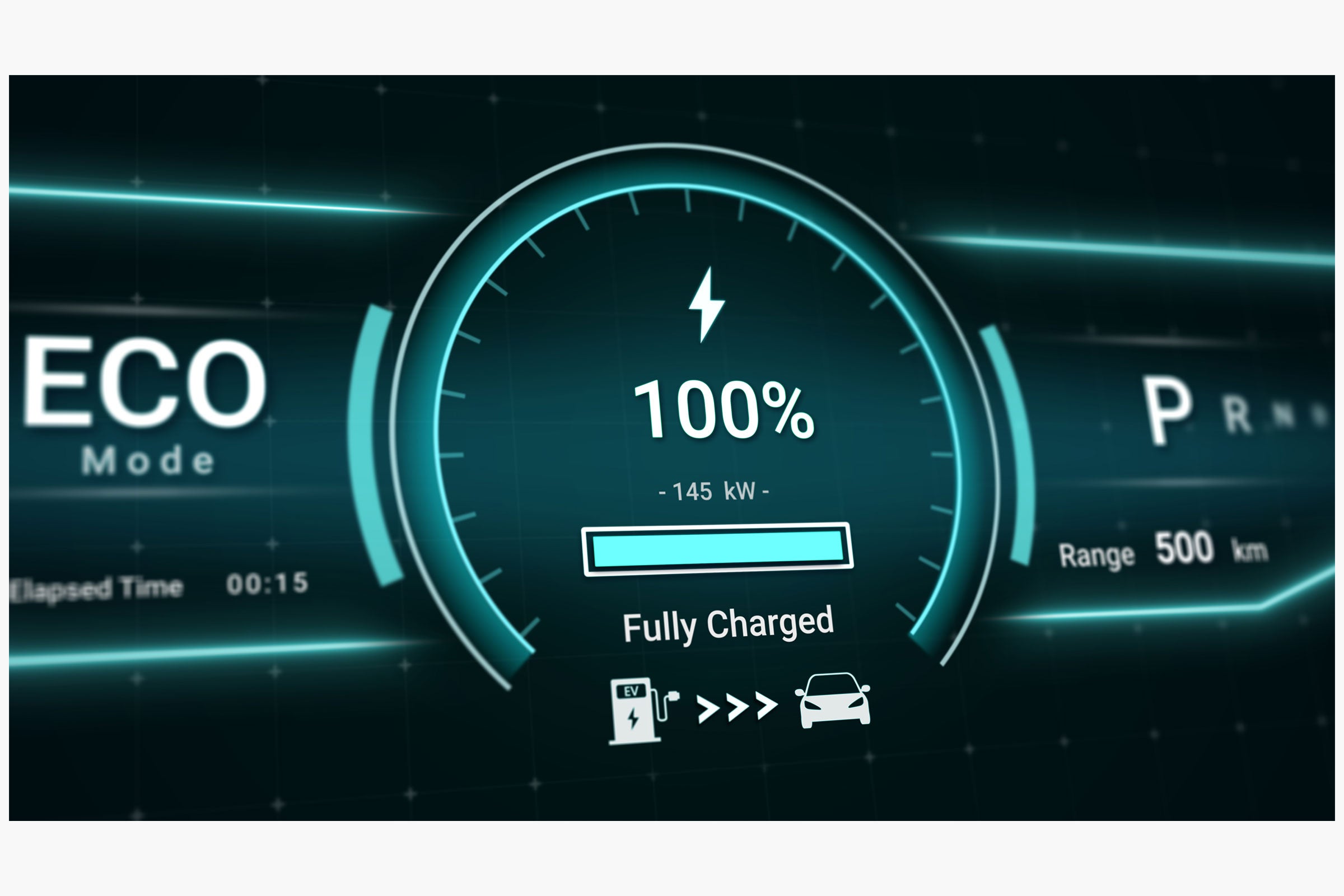 Dashboard showing EV charging status