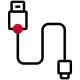 Icon of a USB charging cable