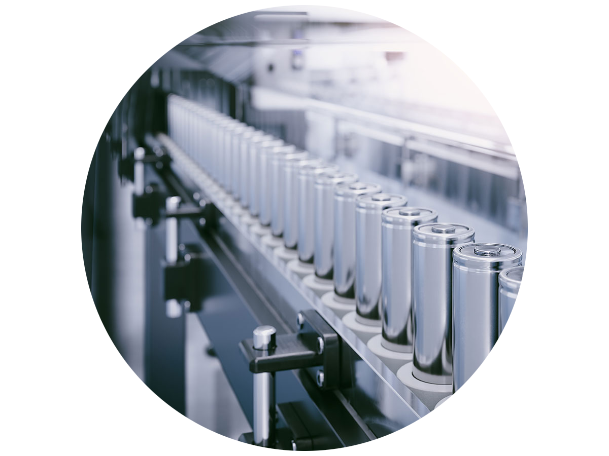Production line for lithium battery cells for the automotive or e-bike industry