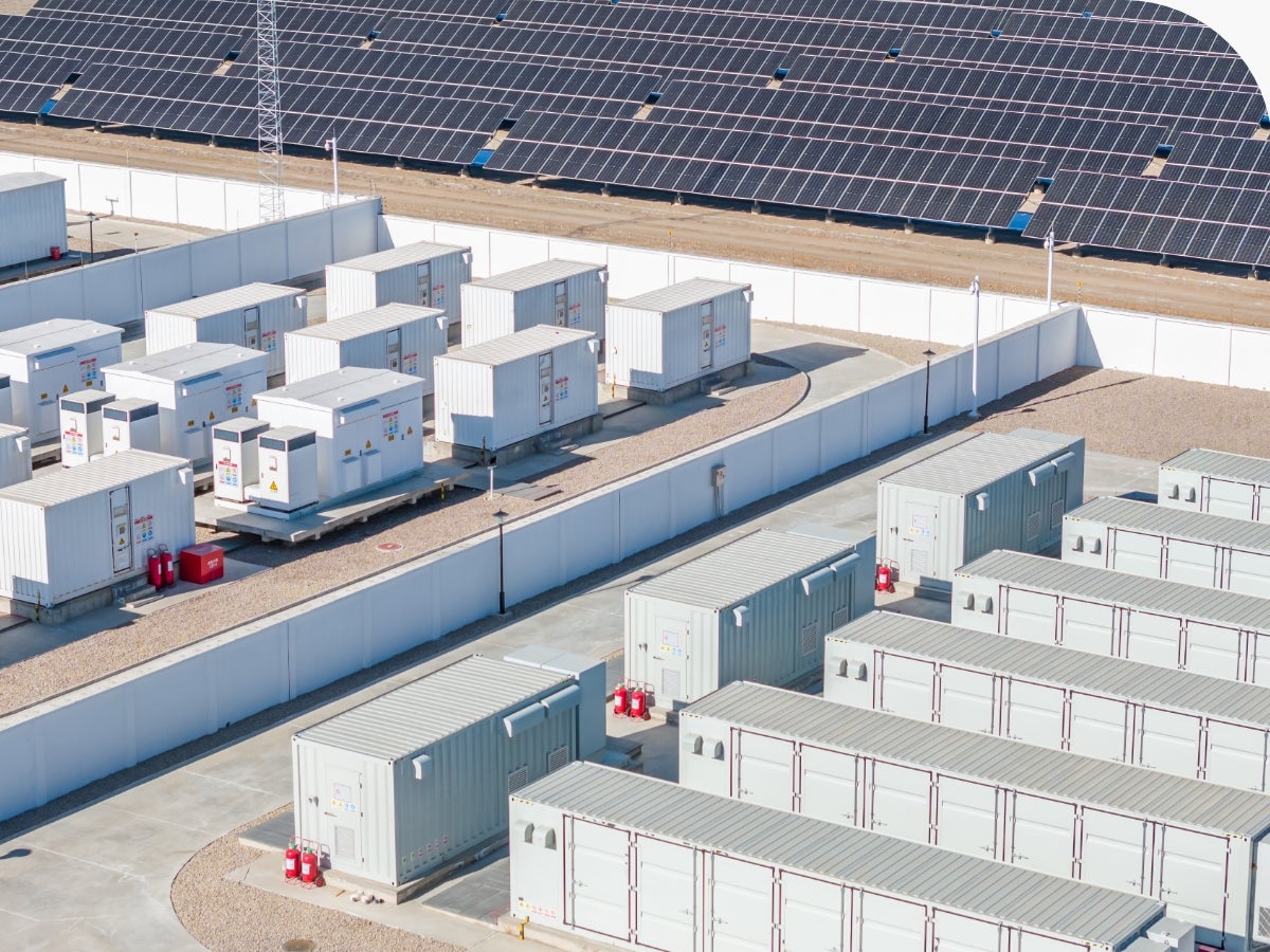 Energy storage power station next to a solar farm