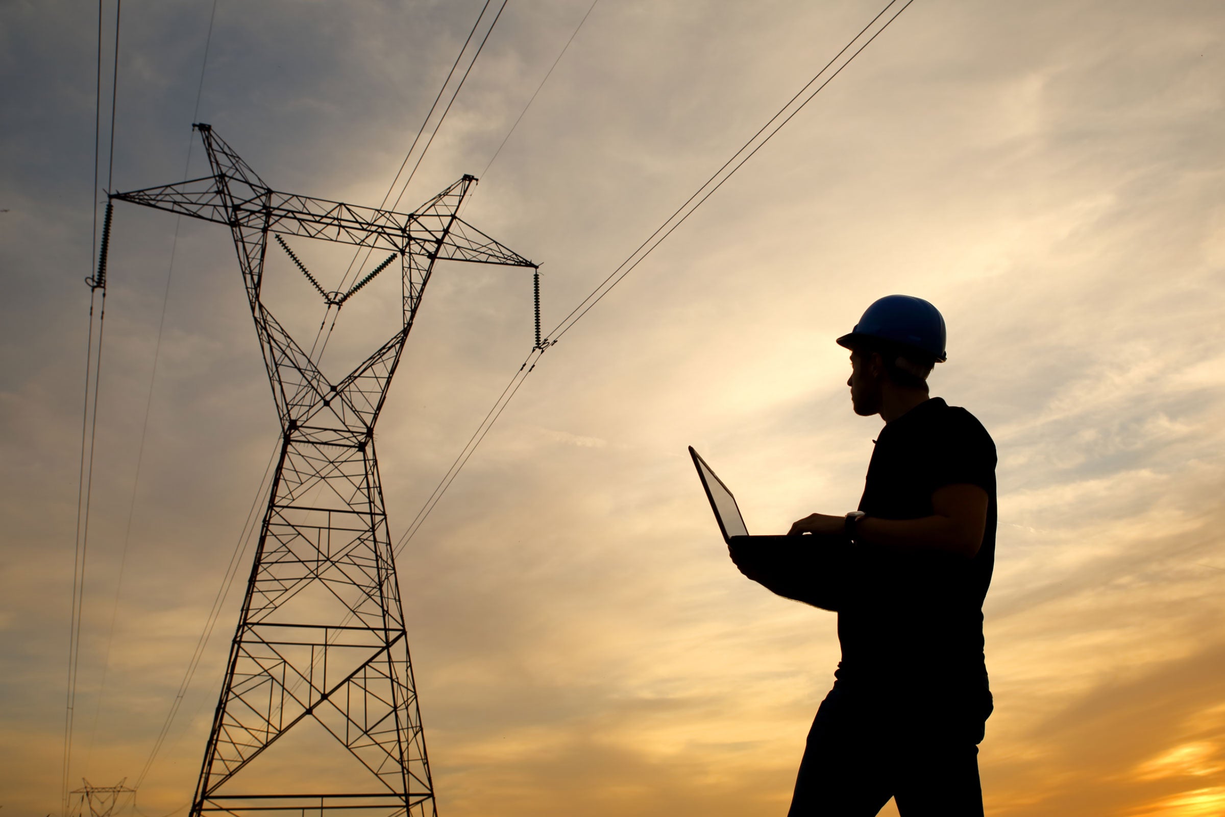 Electrical engineer using laptop
