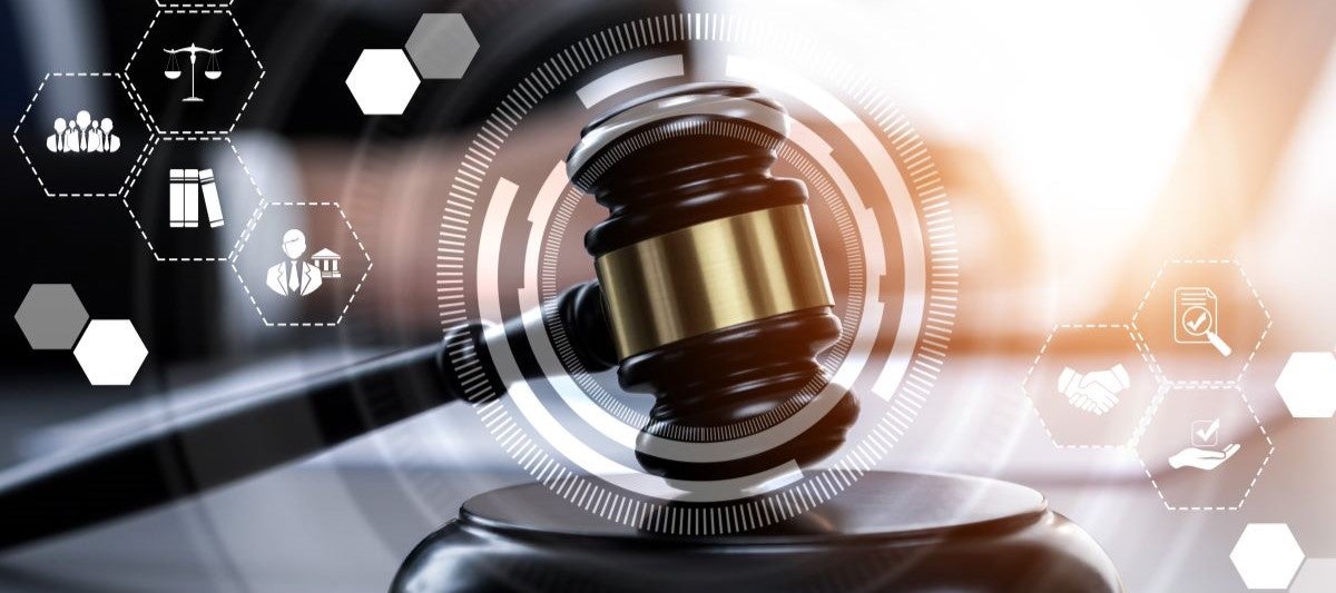 Smart law, legal advice icons and astute lawyer working tools in lawyers office
