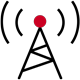 Icon of a radio tower emitting a signal