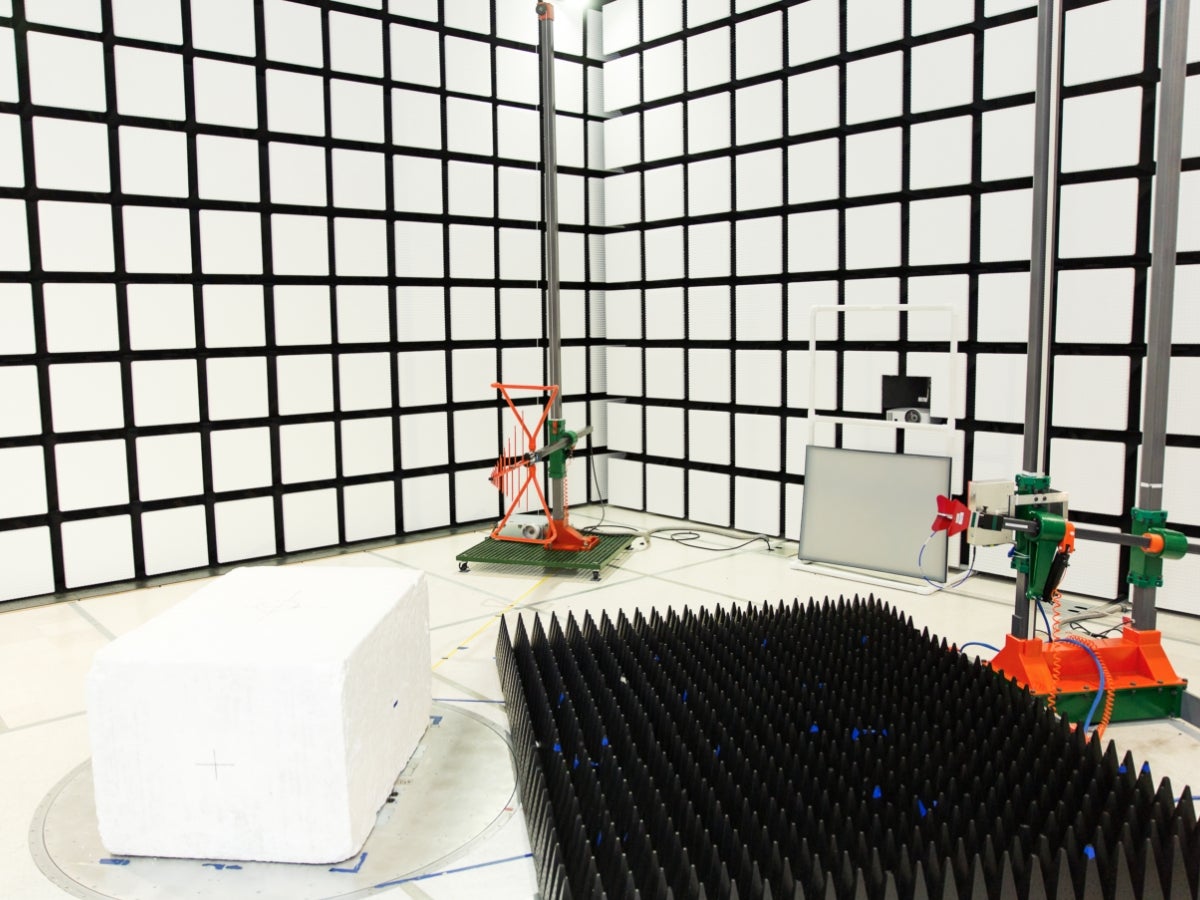Inside of an EMC chamber at UL Solution's Fremont lab in California