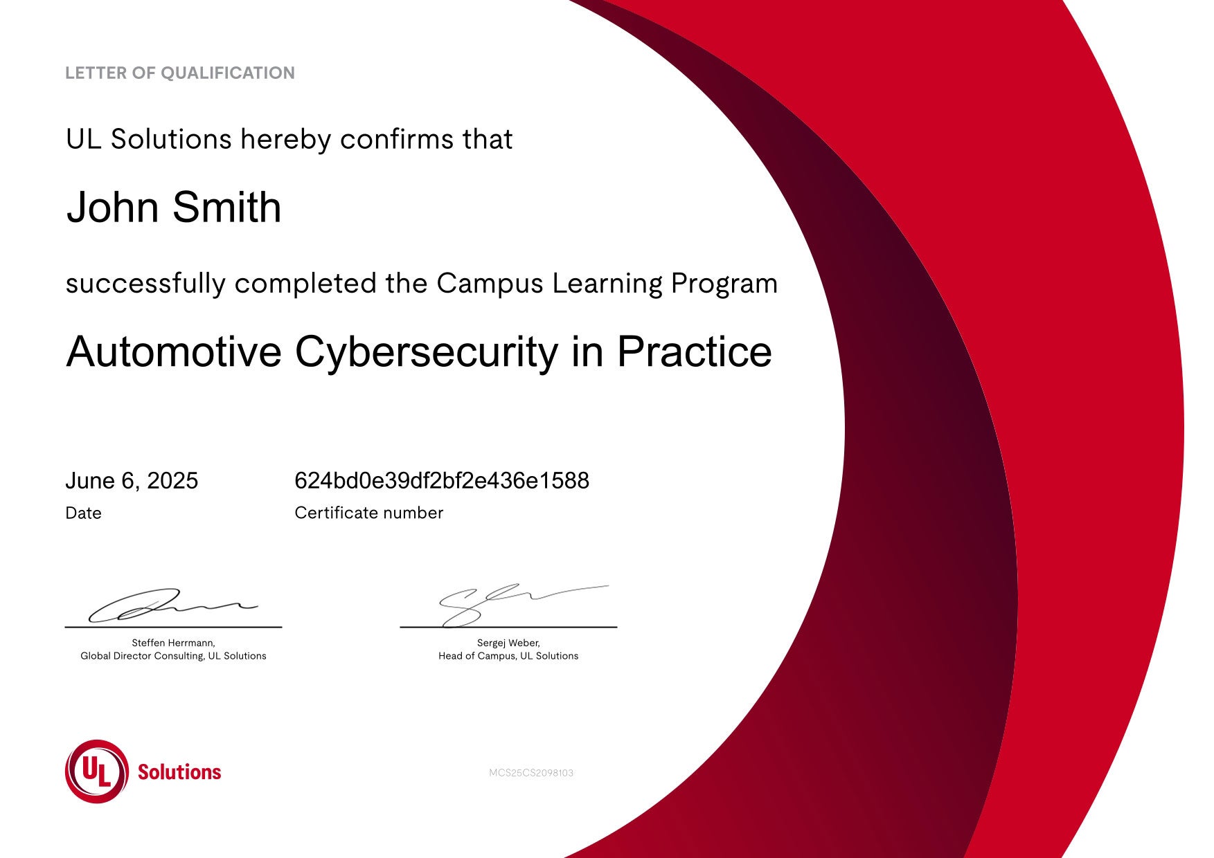 Campus Cybersecurity training certificate