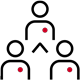 Icon of three people in a triangle formation