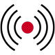 Icon of a signal emitting from an object