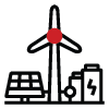 windmill and energy grid icon