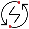 cycle icon with energy bolt in center