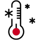 Icon of a thermometer in cold temperatures