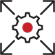 Icon of a gear expanding
