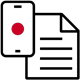 Icon of a smart phone next to a document