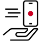 Icon of a person holding a mobile phone