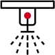 Icon of an overhead sprinkler