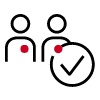Icon - two people and a checkmark