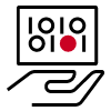 icon - with hand holding data