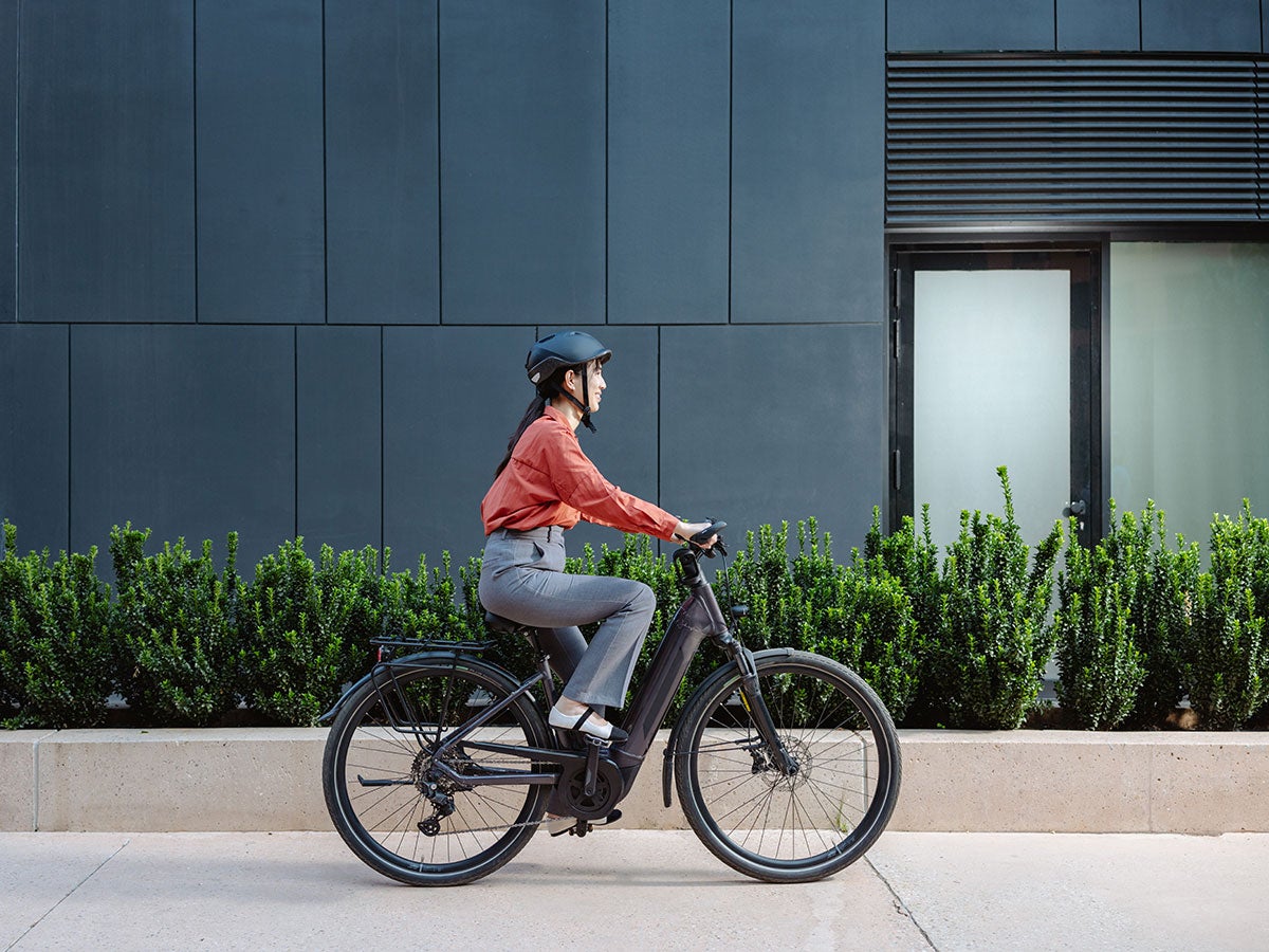 Person riding an e-bike