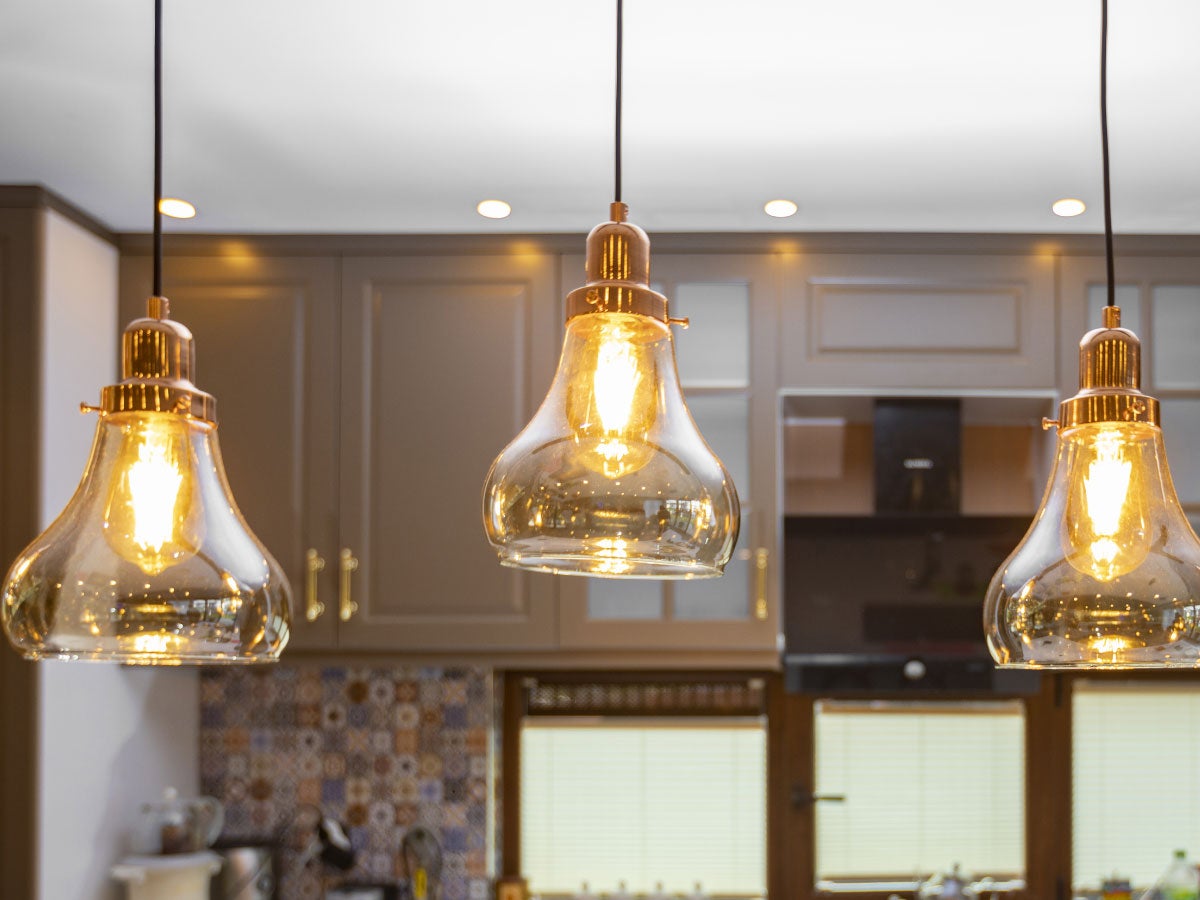 Modern pendant lighting in a kitchen