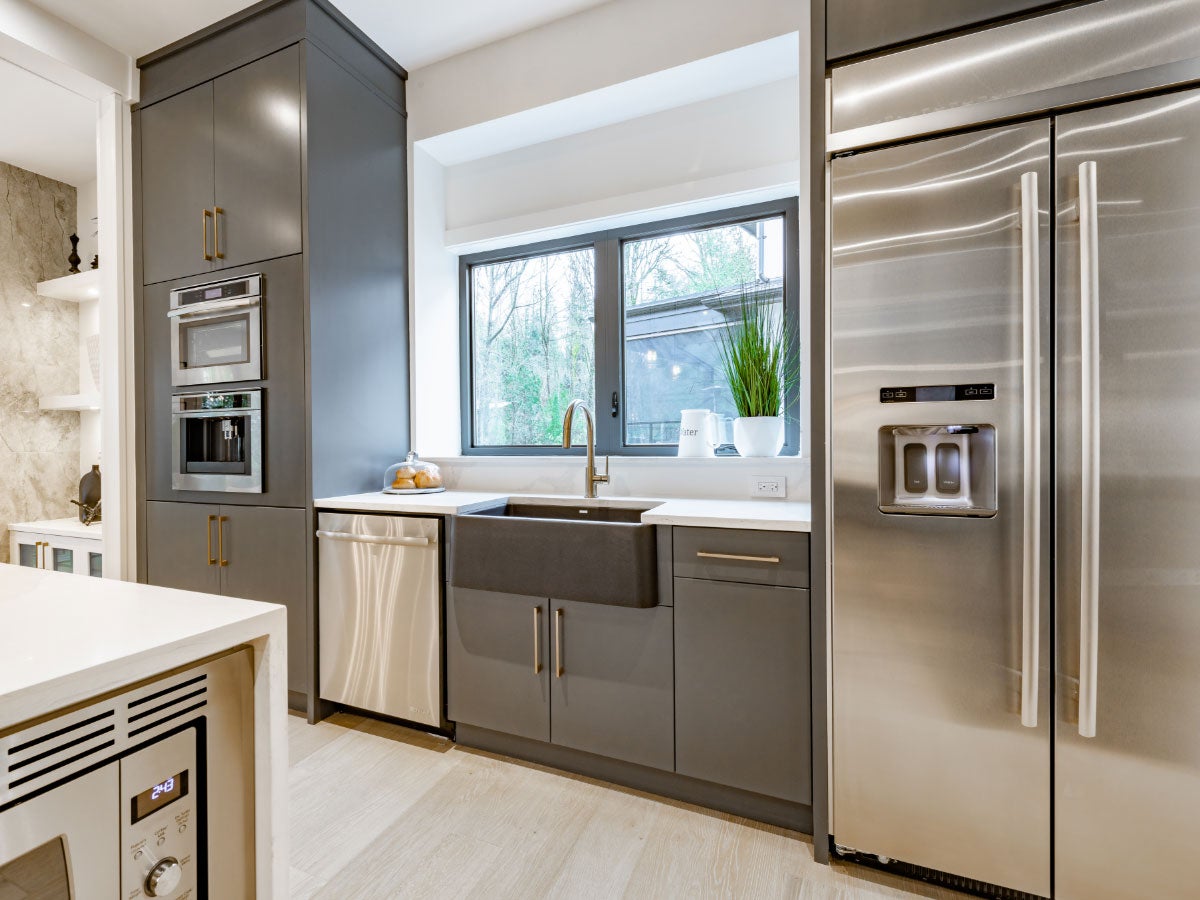 Modern appliances in a kitchen