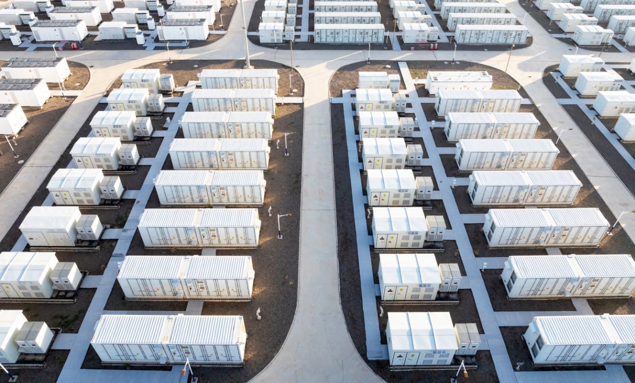 Overhead view of an energy storage power station