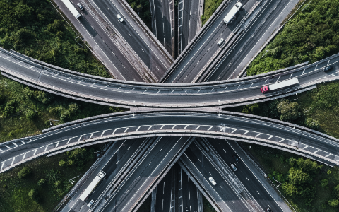 Overhead view of a highway