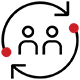Icon - two people connected by arrows