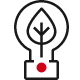 icon light bulb with eco leaf inside