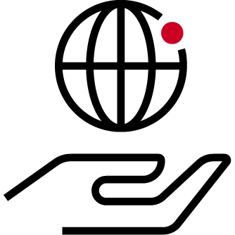 hand holding globe icon