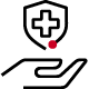 icon - hand with medical symbol