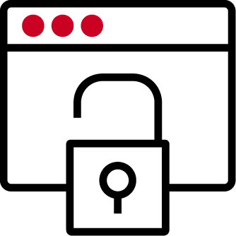 web browser with lock icon