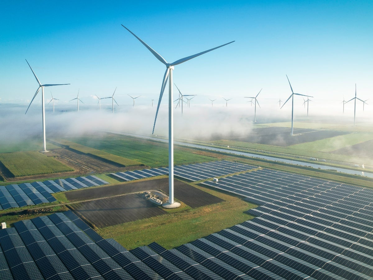 windmill and solar field